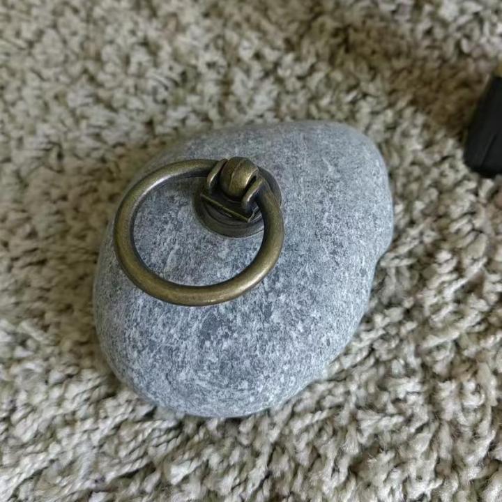 Natural Pebble Decorative Door Stop, Cute Door Stopper with Handle, Doorstop, Heavy Weight/Rock for Home Decor