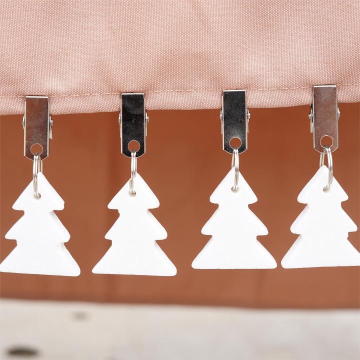 Natural Stone Marble Christmas Tree Ornament Sinker for Outdoor Garden Party Picnic Tablecloth Weights Pendants Hangers Windproof Clips