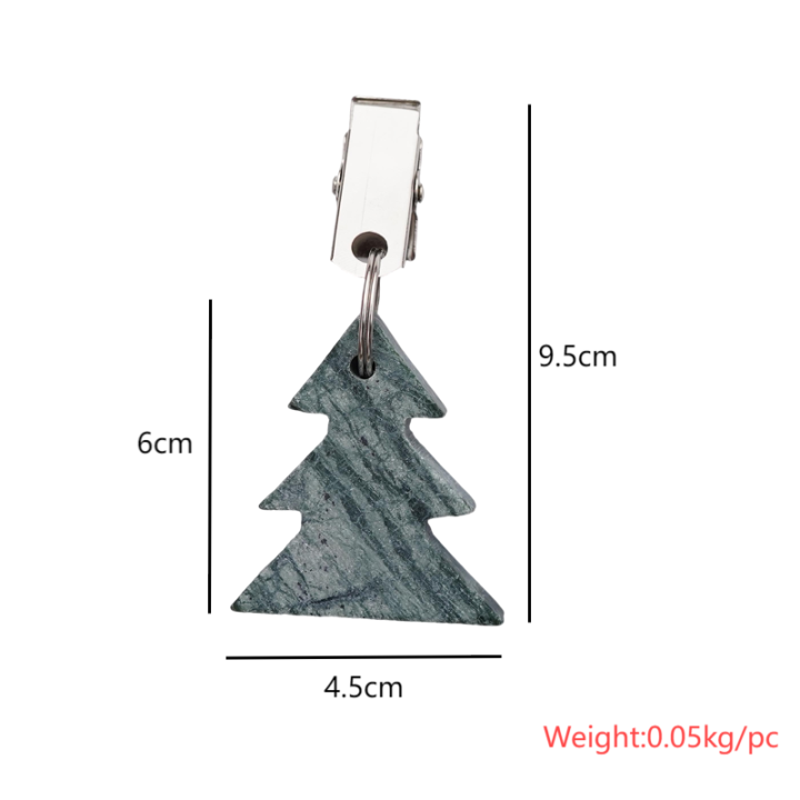 Natural Stone Marble Christmas Tree Ornament Sinker for Outdoor Garden Party Picnic Tablecloth Weights Pendants Hangers Windproof Clips