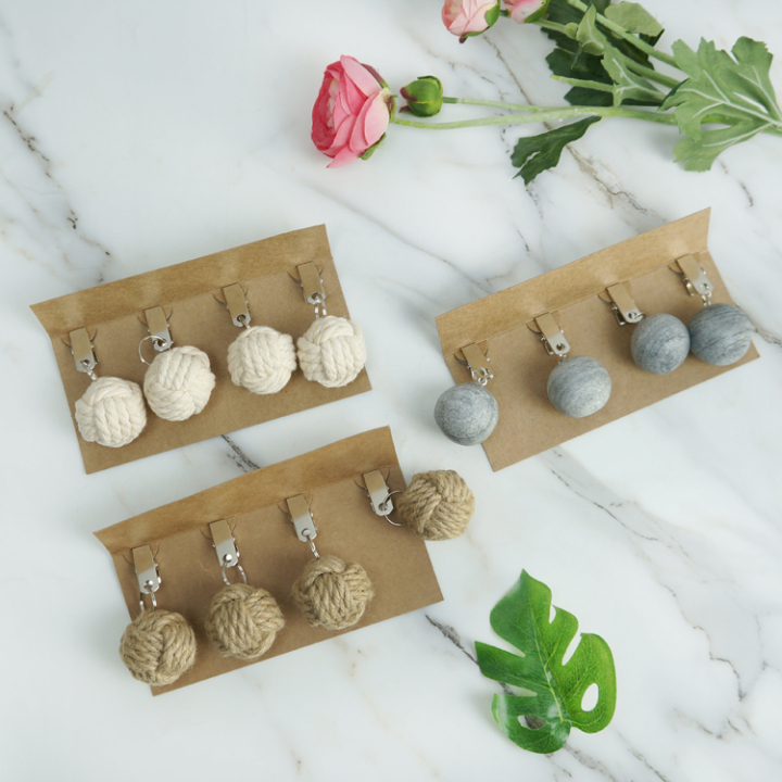 Natural Stone Wool Ball Tablecloth Weights Pendant Heavy Duty Tablecloth Clips