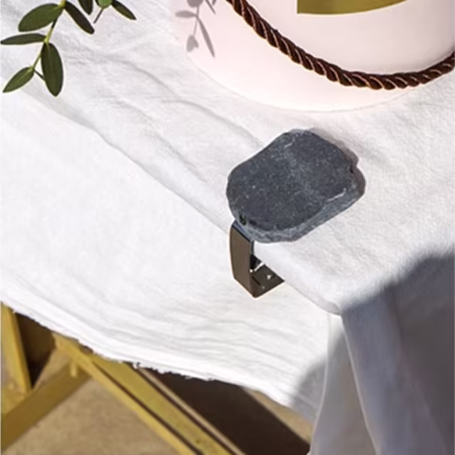 Natural Stone With Stainless Steel Tablecloth Clips Table Cloth Clamps Holder Decorative Picnic Kitchen Table Cover Clip Weight Pendant
