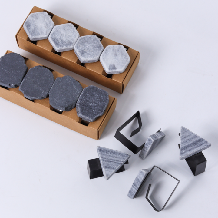 Natural Stone With Stainless Steel Tablecloth Clips Table Cloth Clamps Holder Decorative Picnic Kitchen Table Cover Clip Weight Pendant