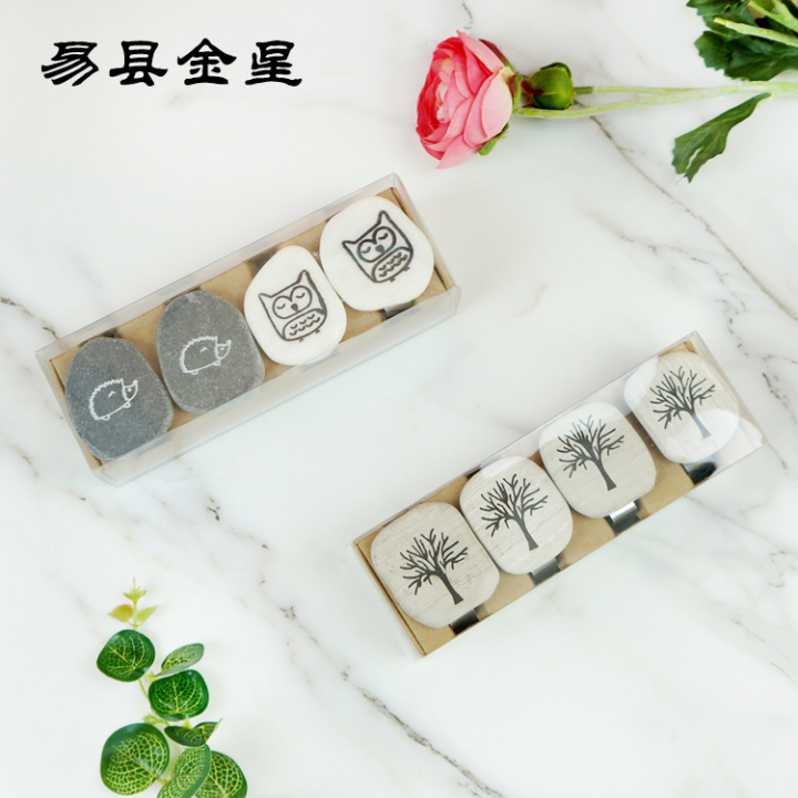 Natural Stone With Stainless Steel Tablecloth Clips Table Cloth Clamps Holder Decorative Picnic Kitchen Table Cover Clip Weight Pendant