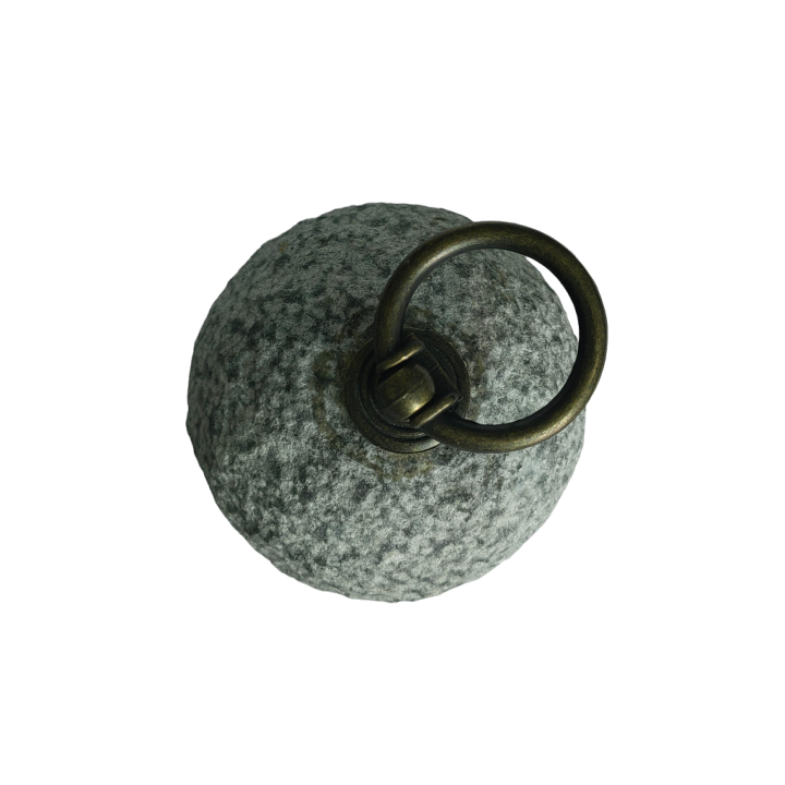 Chiselled Stone Ball Door Stopper With Metal Handle Decorative Door Stops for Home and Office Doorstop Floor Decorative