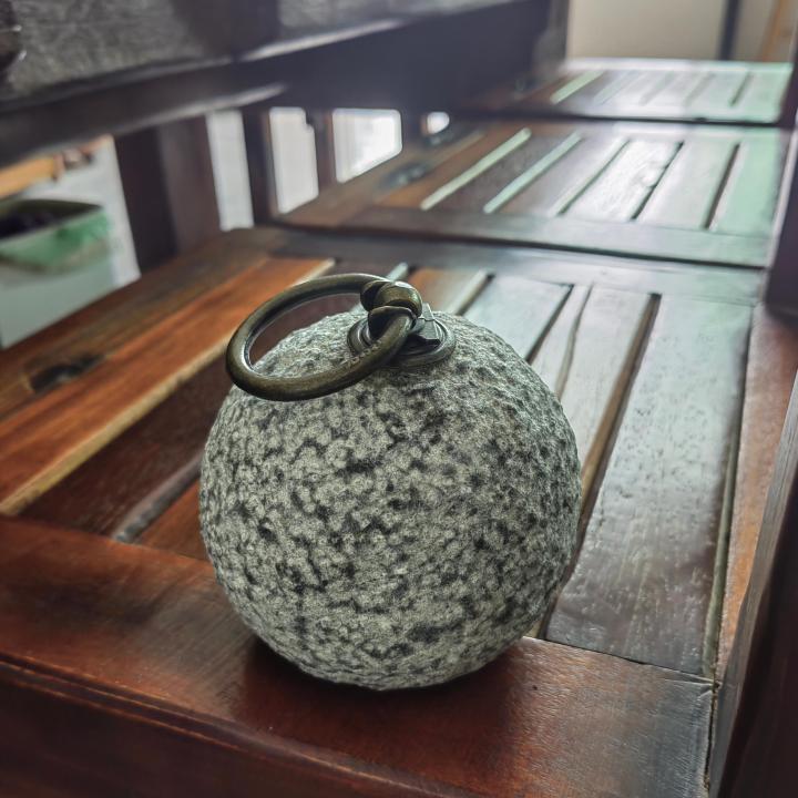 Chiselled Stone Ball Door Stopper With Metal Handle Decorative Door Stops for Home and Office Doorstop Floor Decorative