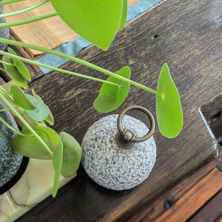 Chiselled Stone Ball Door Stopper With Metal Handle Decorative Door Stops for Home and Office Doorstop Floor Decorative