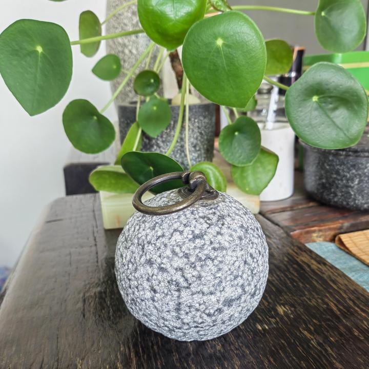 Chiselled Stone Ball Door Stopper With Metal Handle Decorative Door Stops for Home and Office Doorstop Floor Decorative