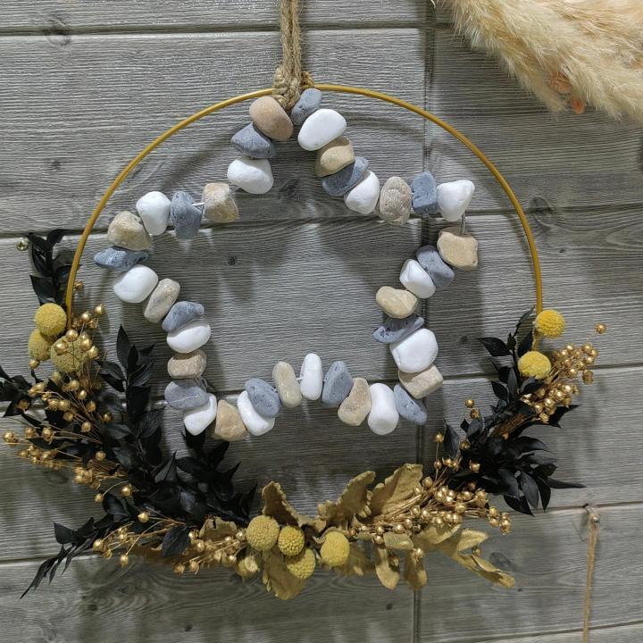 Multifunctional Creative Home Pastoral Style Christmas Star Marble Wall Hanging Decoration Ideal For Home Decor Wall Art Decor