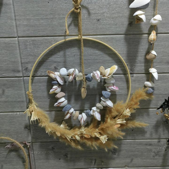 Multifunctional Creative Home Pastoral Style Marble & Shell Wall Hanging Decoration Ideal For Home Decor Wall Art Decor