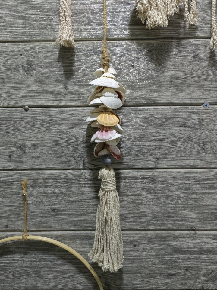 Multifunctional Creative Home Pastoral Style Natural Stone Marble & Shell Wall Hanging Decoration Ideal For Home Decor Door Wall Art Decor