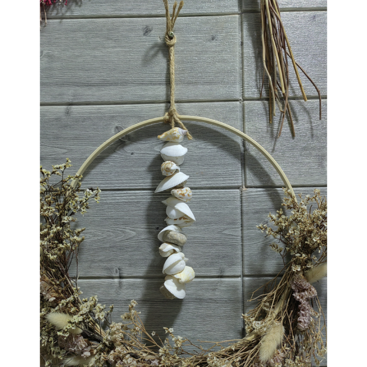Multifunctional Creative Home Pastoral Style Natural Stone Marble & Shell Wall Hanging Decoration Ideal For Home Decor Door Wall Art Decor
