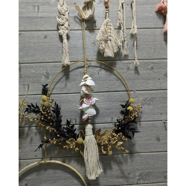 Multifunctional Creative Home Pastoral Style Natural Stone Marble & Shell Wall Hanging Decoration Ideal For Home Decor Door Wall Art Decor