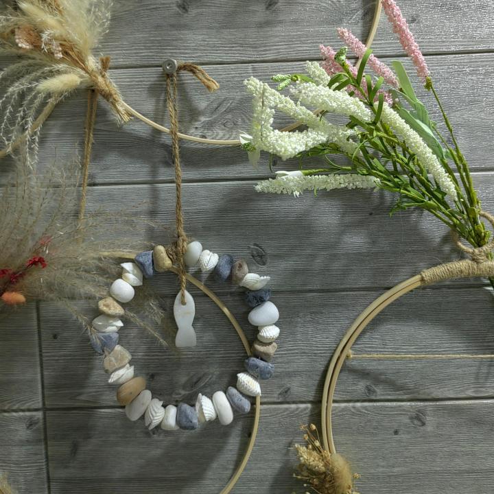 Multifunctional Creative Home Pastoral Style Marble & Shell Wall Hanging Decoration Ideal For Home Decor Wall Art Decor