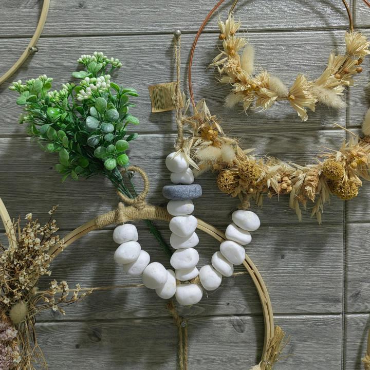 White Ship Anchor Multifunctional Creative Nautical Vintage Style Natural Stone Pebble Handcraft Decorative Wall Hanging Decoration Ideal For Home Decor Wall Art Decor