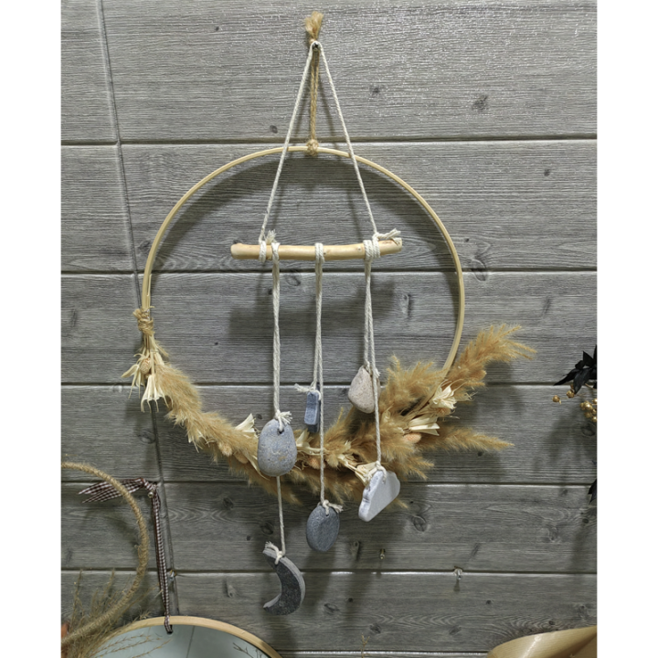 Multifunctional Creative Nautical Vintage Style Natural Stone Pebble Handcraft Decorative Wall Hanging Decoration Ideal For Home Decor Wall Art Decor