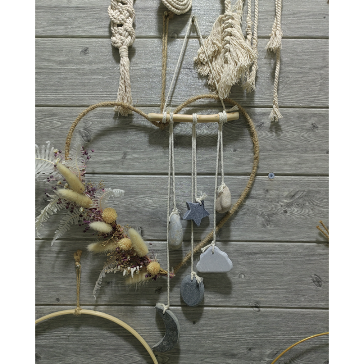Multifunctional Creative Nautical Vintage Style Natural Stone Pebble Handcraft Decorative Wall Hanging Decoration Ideal For Home Decor Wall Art Decor