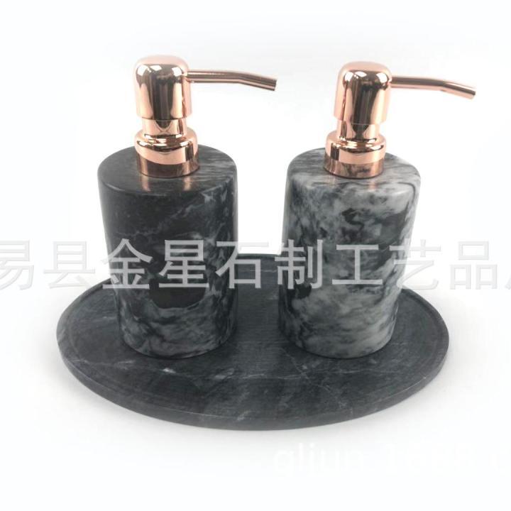 Bathroom Sets Natural Stone Marble Soap Dispenser Body Wash Bottle Shampoo Bottle Hair Conditioner Bottle Hand Soap Bottle