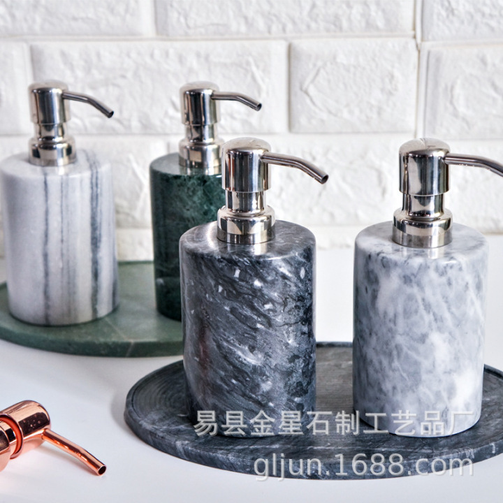 Bathroom Sets Natural Stone Marble Soap Dispenser Body Wash Bottle Shampoo Bottle Hair Conditioner Bottle Hand Soap Bottle