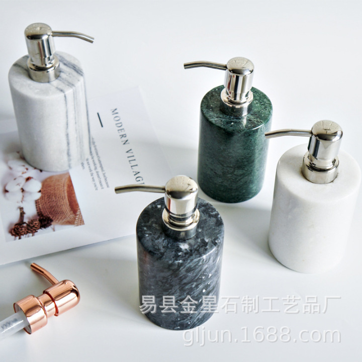 Bathroom Sets Natural Stone Marble Soap Dispenser Body Wash Bottle Shampoo Bottle Hair Conditioner Bottle Hand Soap Bottle