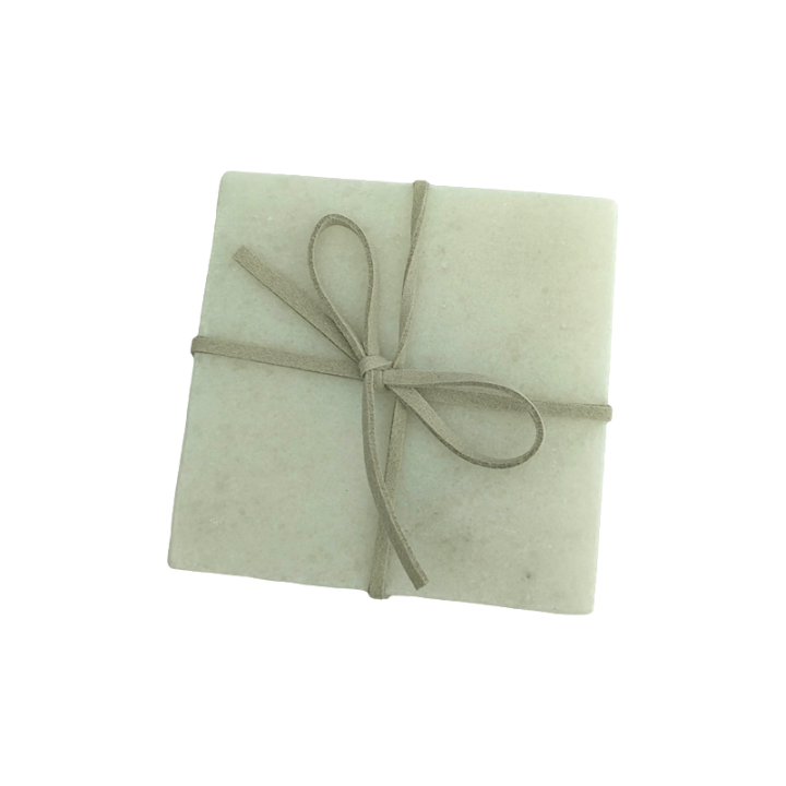 White Square Natural Marble Mug Coasters Bar Dining Tea Coffee Cup Mat Coasters