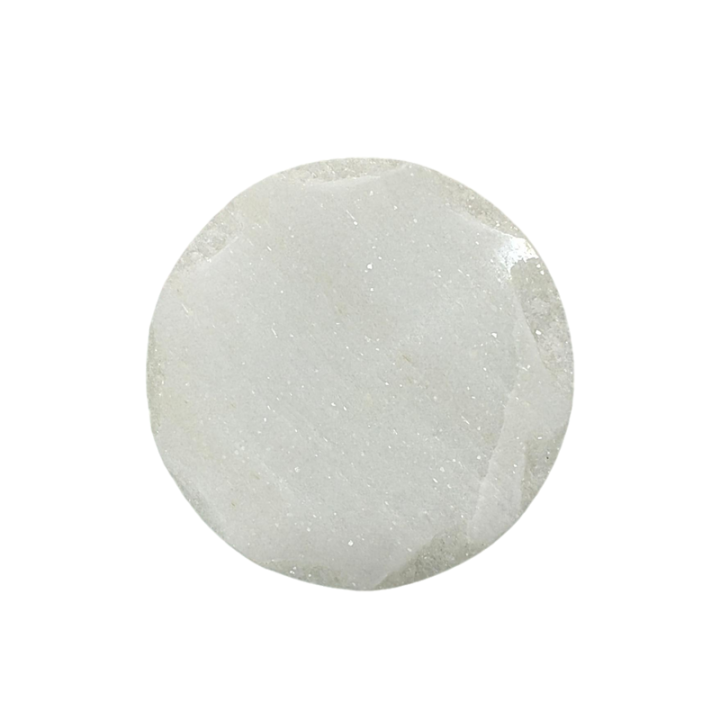 White Round Natural Marble Mug Coasters With Chisel Axe Edge Bar Dining Tea Coffee Cup Mat Coasters