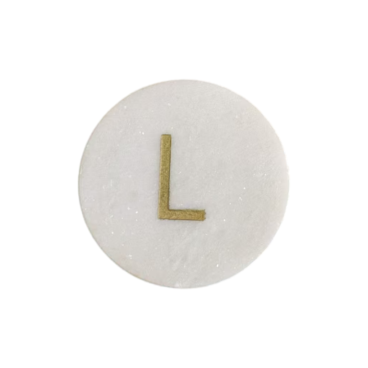 White Round Natural Marble Mug Coasters With Engraving Letters Bar Dining Tea Coffee Cup Mat Coasters