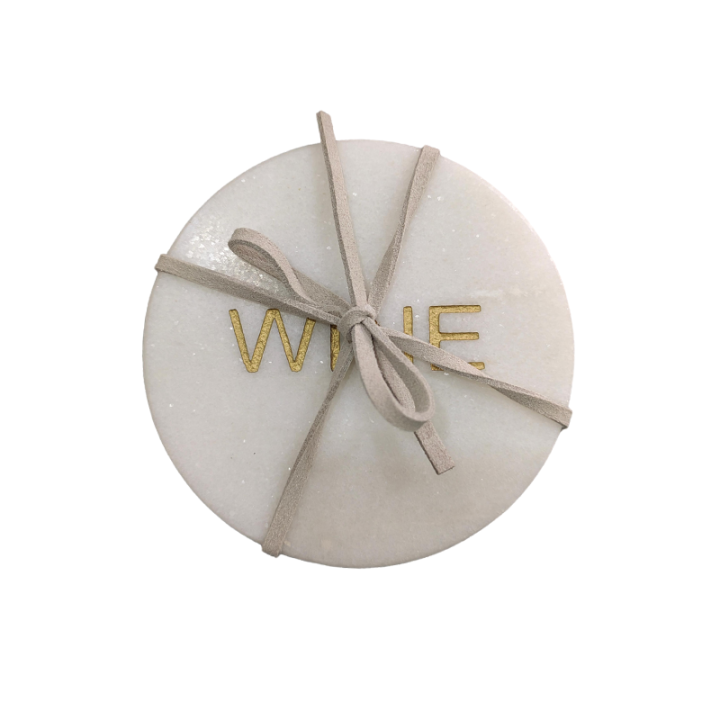 copy of White Round Natural Marble Mug Coasters With Engraving Letters Bar Dining Tea Coffee Cup Mat Coasters