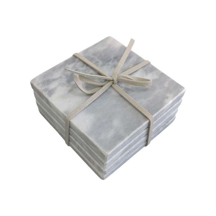 Grey Square Natural Marble Mug Coasters Bar Dining Tea Coffee Cup Mat Coasters