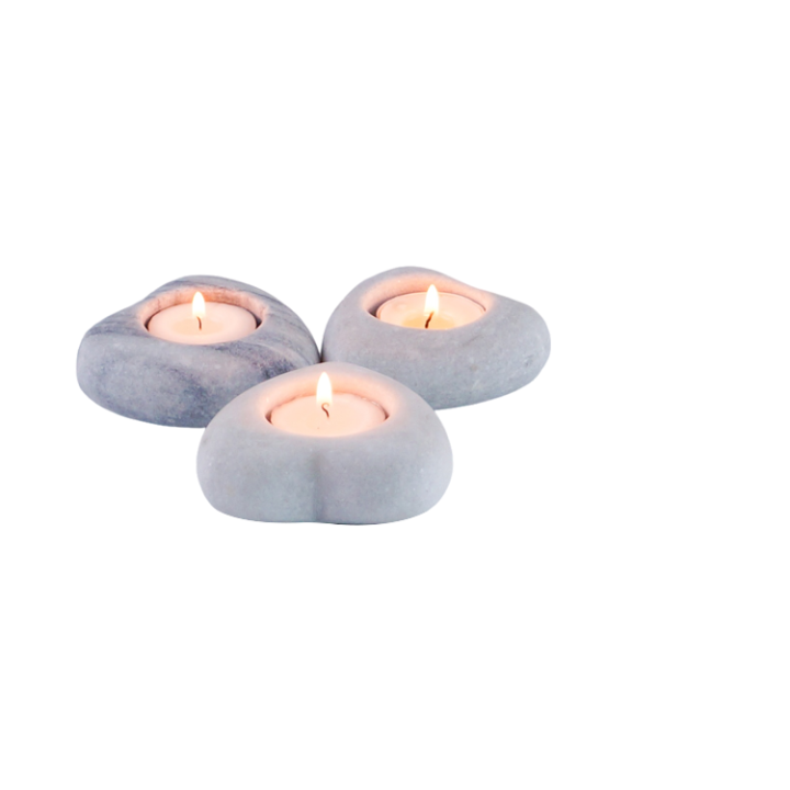 Home Decor Natural Stone Marble Heart-shaped Candle Holder Holders Candleholder Candleholders Candle Stick Candlestick Sticks Luxury Home Wedding Decoration