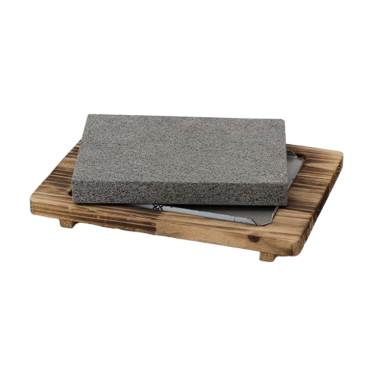 Volcanic Lava And Granite Natural Stone High Temper Resistance Steak Grill Stone Plate Rock