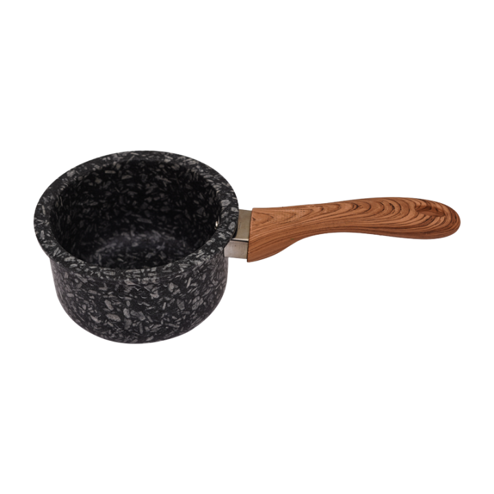Medical Stone Milk Pot Non-stick Pot Milk Pan Sauce Pan Soup Pot Gas Induction Electric Cooker Universal Stone Pot With Lid And Wood Handle