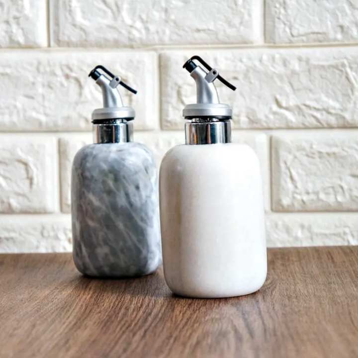Luxury Natural Marble Stone Kitchen Oil Dispenser Dinner Condiment Dispenser