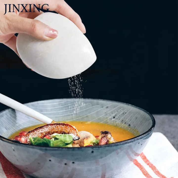 High Quality Natural Marble Condiment Cruet Salt & Pepper Shaker Seasoning Shaker  Spice Container Spice Jar 