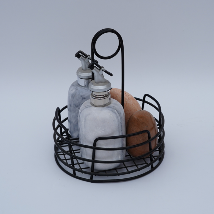 High Quality Natural Marble Condiment Cruet Salt & Pepper Shaker Seasoning Shaker  Spice Container Spice Jar 