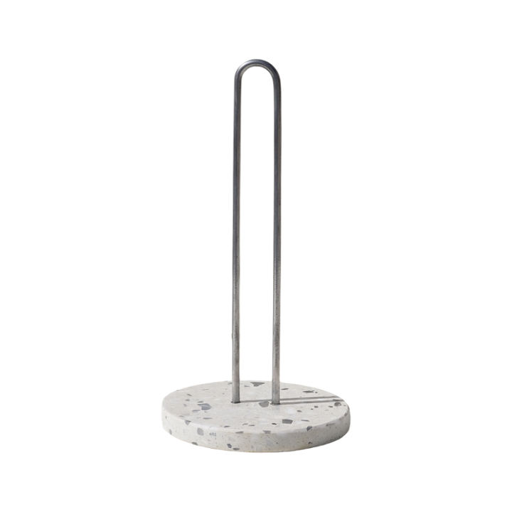 Paper Towel Holder With Natural Stone Marble Or Terrazzo Base Stainless Steel Holder