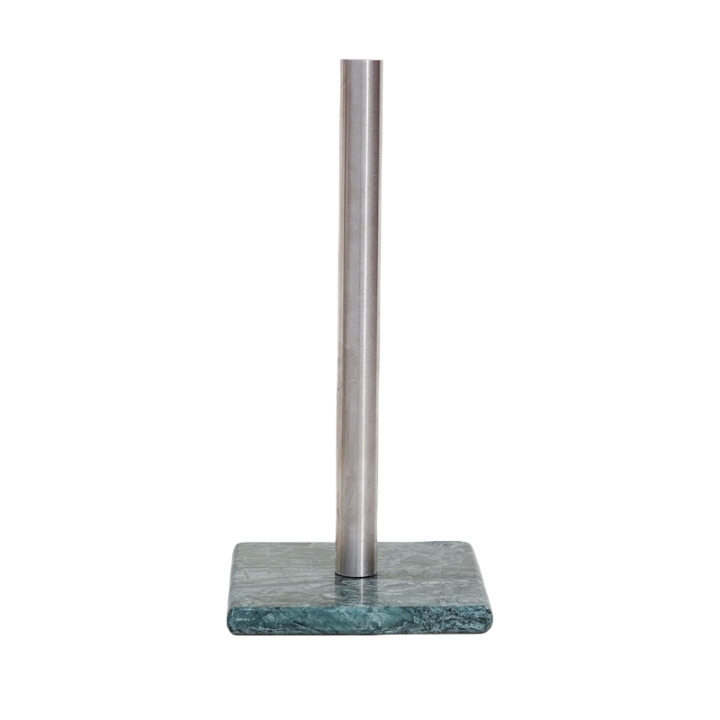 Paper Towel Holder With Natural Stone Marble Or Terrazzo Base And Metal Holder