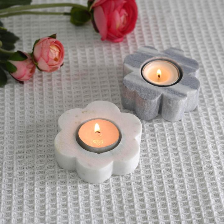 Luxury Home Wedding Decoration Natural Stone Marble Handicraft Flower Candle Holders Candleholders Candle Stick Candlestick Sticks