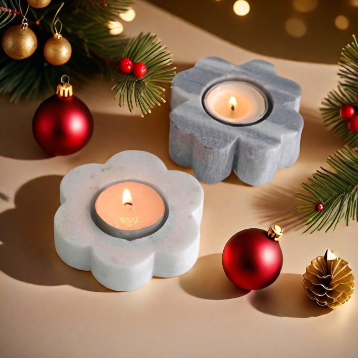 Luxury Home Wedding Decoration Natural Stone Marble Handicraft Flower Candle Holders Candleholders Candle Stick Candlestick Sticks