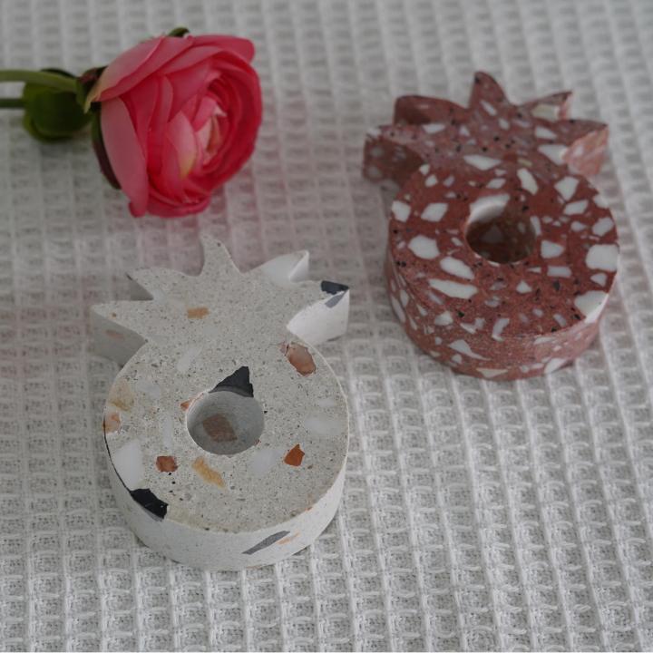 Home Decor Terrazzo Handicraft  Pineapple Candle Holders Candleholder Candleholders Candle Stick Candlestick Sticks Luxury Home Wedding Decoration