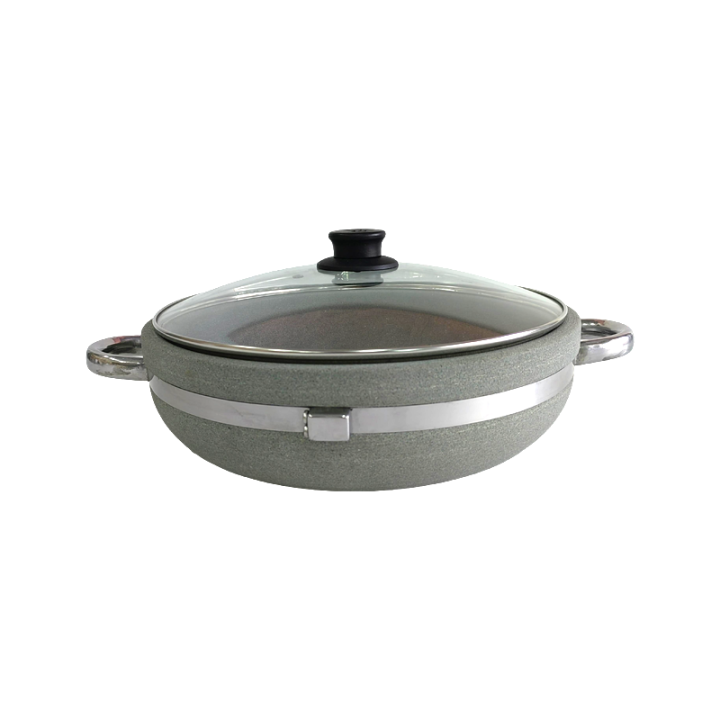 Natural Medical Stone Healthy Korean Bibimbap Bowl With Stainless Handle High Temper Resistance Stone Pot For Cooking Soup And Food Cookware