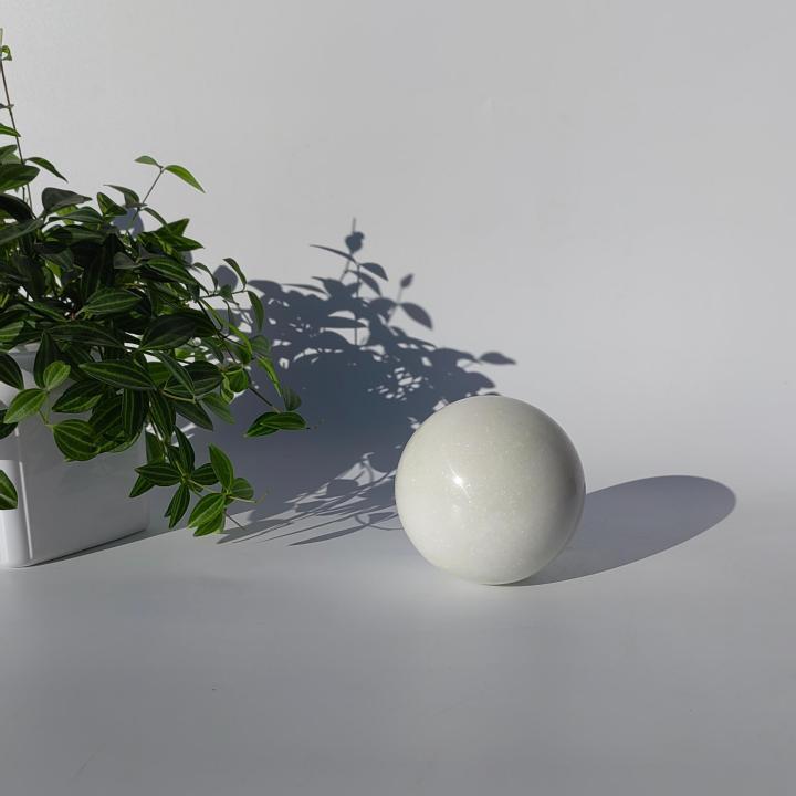 Hand Carved Table Shelf Decor White Marble Ball Decorative Objects Ornaments for Living Room,Bedroom,Office Desktop,Cabinets