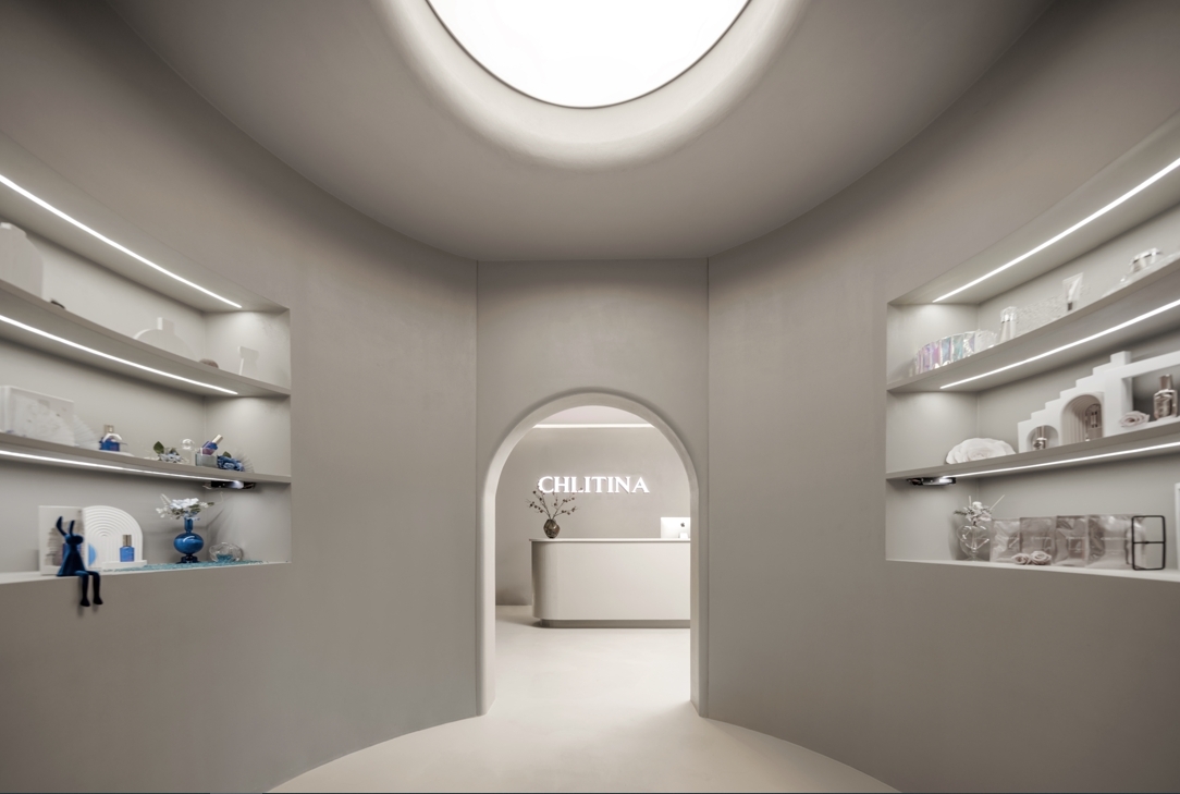 FUFINI Micro - Cement Case: Simplicity and Elegance of CHLITINA Beauty Salon Micro-cement cases, hotel renovation cases, actual scenes of FUFINI projects, commercial space design, renderings of micro-cement