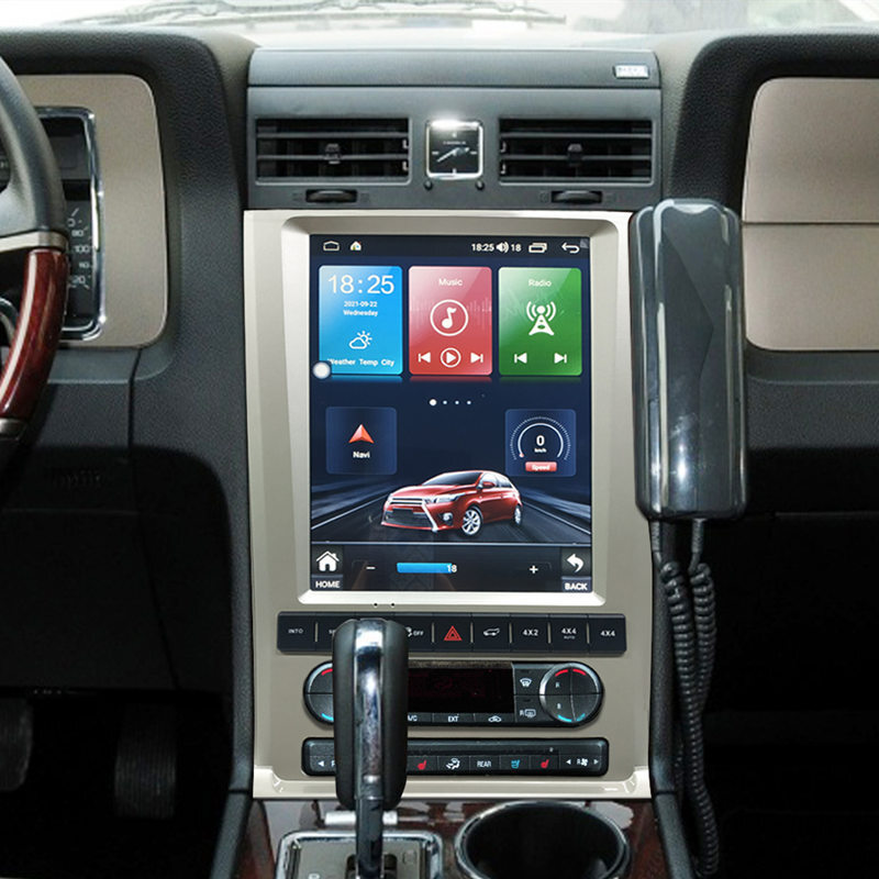 12.1" Tesla Style Android Car Stereo Radio Audio GPS Navigation Head Unit Sat Nav Replacement Lincoln Navigator 2007 2008 2009 2010 2011 2012 2013