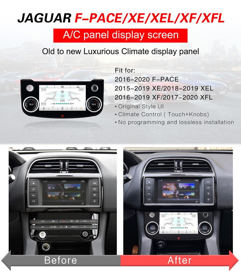 7" Climate Control Touch Panel AC Screen Upgrade Replacement Jaguar F
