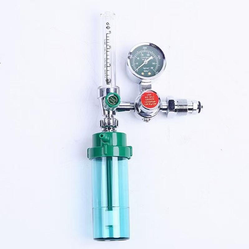 G5/8 bull nose diaphragm medical oxygen regulator with humidifier bottle oxygen breathing