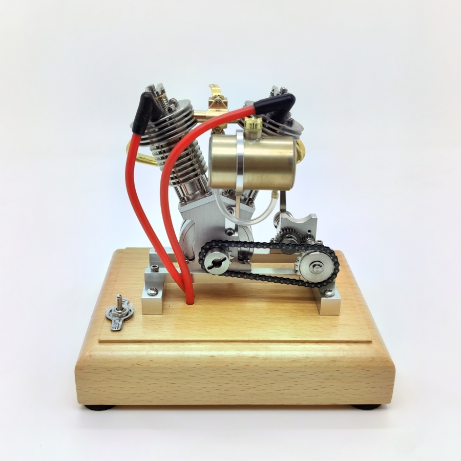 Simple Motorcycle Engine Model H08 Hoglet V2 Engine 4.2CC OHV V-Twin Four-Stroke Gasoline Engine Mini ...
