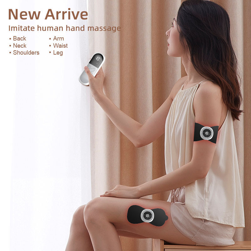 Mini OEM vibrating neck shoulder body foot leg back hand muscle stimulator  electrode tens ems massager