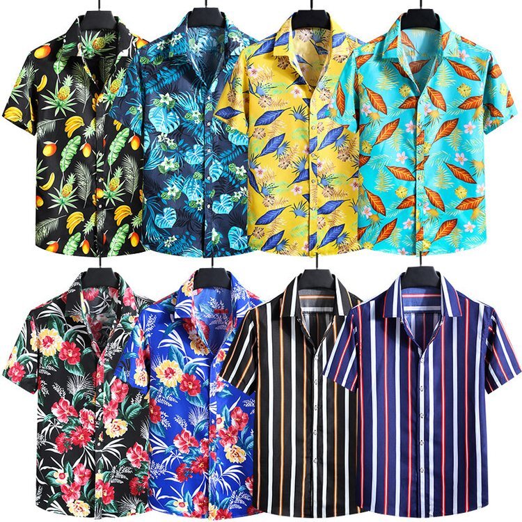 wholesale high quality sublimation print men's hawaiian shirt aloha custom printed summer women mens sleeve short beach shirts homme plissé issey miyake polo  