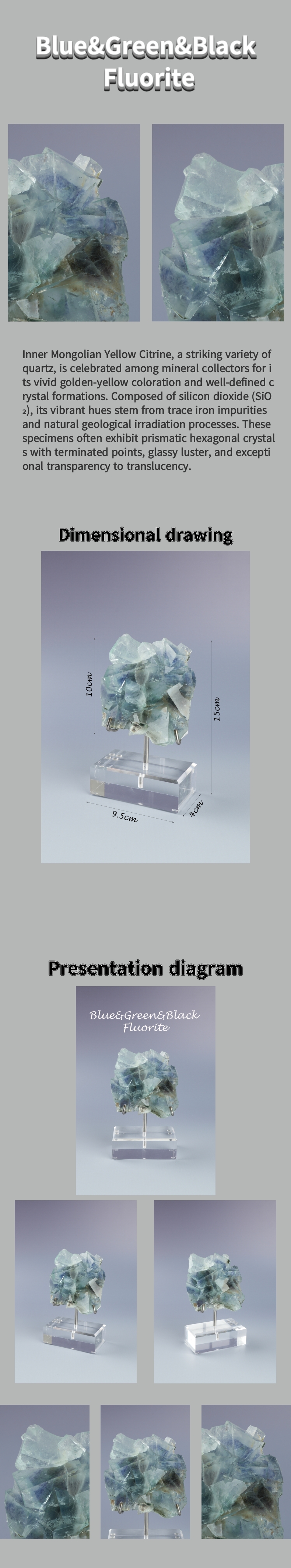 Natural Blue-Green Fluorite Mineral Specimen from Yindu, Inner Mongolia, China 