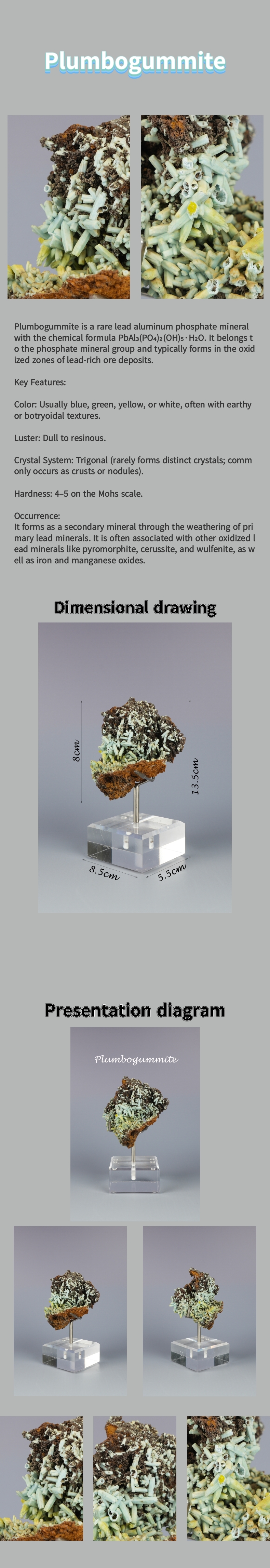 Natural Plumbogummite from Guangxi, China 